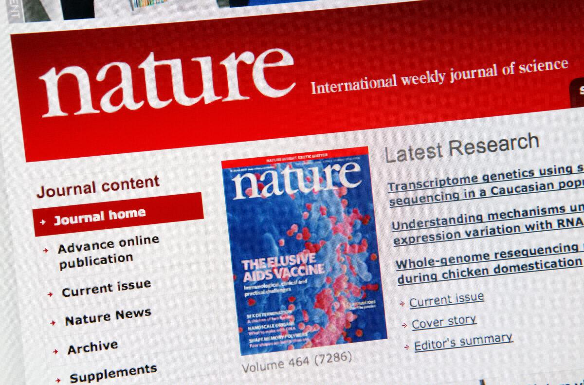This picture, taken on March 17, 2010, in Paris, shows the internet homepage of the US scientific magazine Nature. (Loic Venance/AFP via Getty Images)