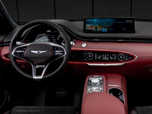 Center console with an aircraft wing design. (Courtesy of Genesis)