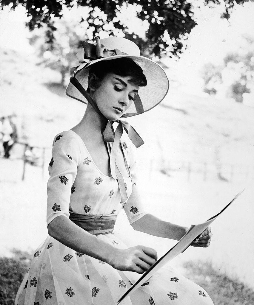 Actress Audrey Hepburn (1929-1993) sketches on the set of “War and Peace” directed by King Vidor, in 1956. (Phil Burchman/Getty Images)
