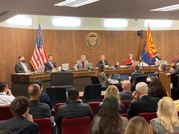 The Arizona Senate Committee on Government met in public session in Phoenix on Jan. 24, 2022, and voted on proposals that mostly dealt with election integrity. (Allan Stein/The Epoch Times)