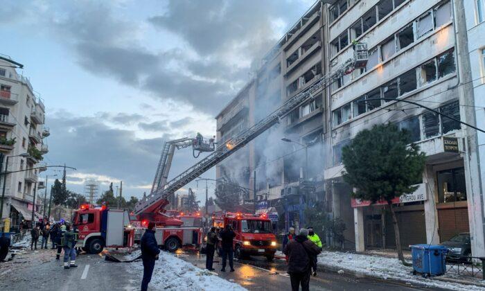 Explosion Damages Offices, Stores in Athens; 3 Hurt