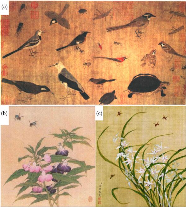 Representation of bees in Chinese painting. (Supplied)