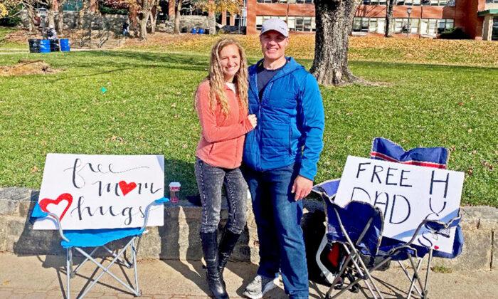 Couple Gives 600 ‘Mom and Dad Hugs’ at College Campus: ’Overwhelmed by the Goodness of God’