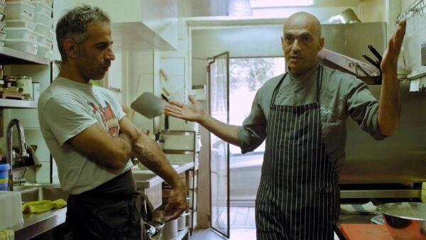 Tomer Abergel and Salah Cordi in "Breaking Bread." (Cohen Media Group)