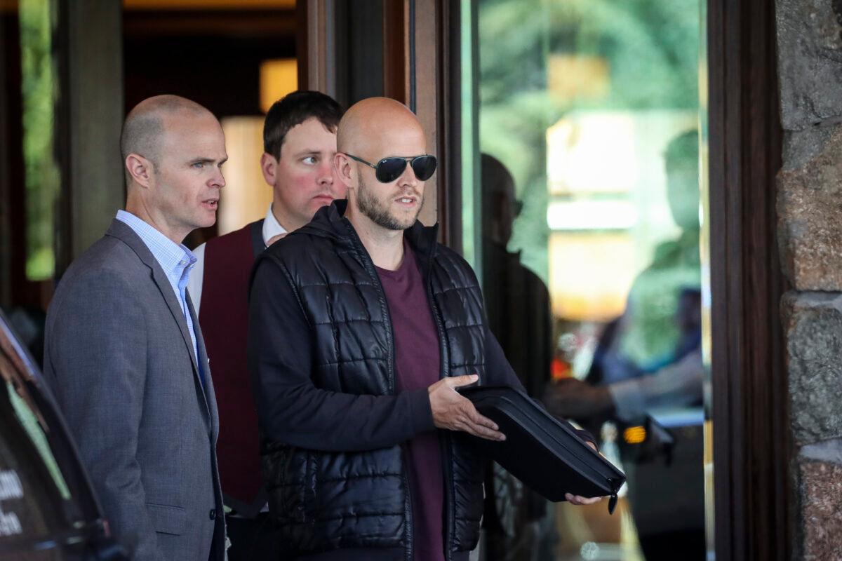 Daniel Ek, chief executive officer of Spotify, arrives at the annual Allen & Company Sun Valley Conference in Sun Valley, Idaho, on July 9, 2019. (Drew Angerer/Getty Images)