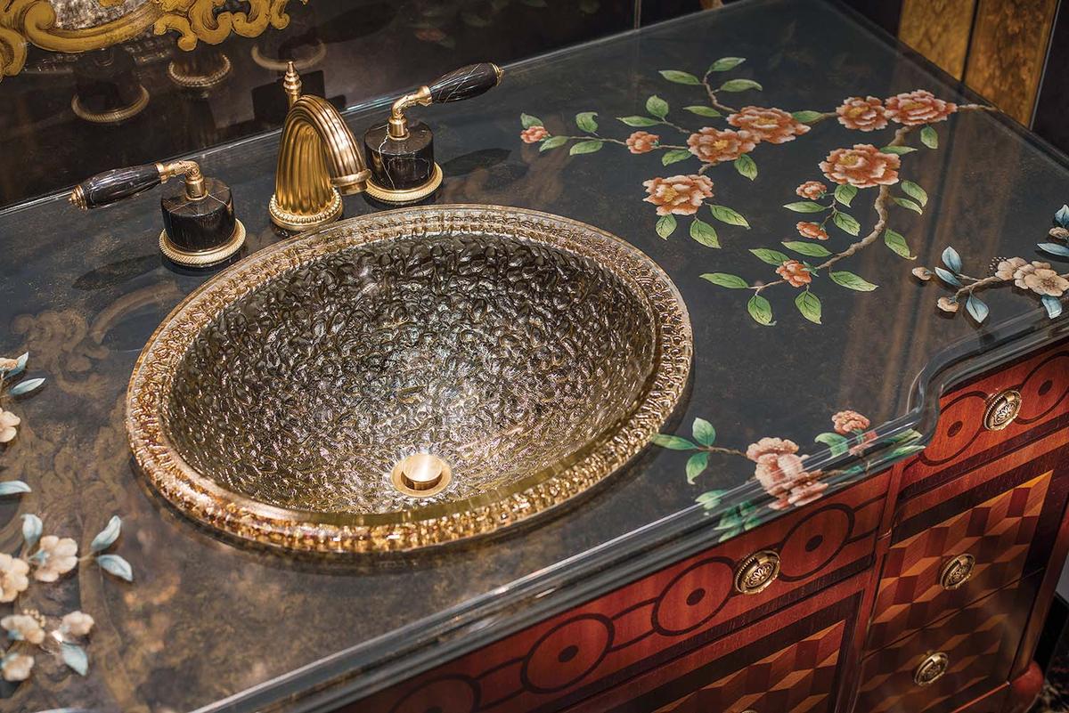 Details in this powder room by Gorman Studios of Vancouver. (Courtesy of Gorman Studios)