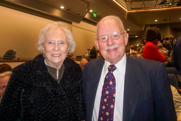 Larry Westerfield and his wife at Shen Yun Performing Arts at ETSU Martin Center for the Arts, Johnson City, Tenn., on Feb. 1, 2022. (Yawen Hung/The Epoch Times)