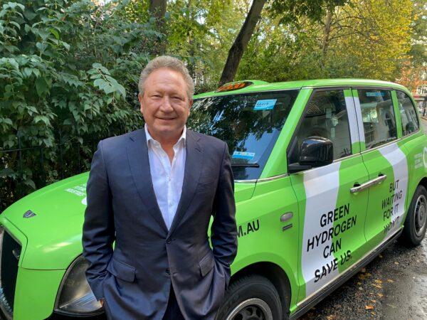 Andrew Forrest, Australian billionaire and Chief Executive Officer of Fortescue Metals Group, in London, on Oct. 25, 2021. (Ben Makori/Reuters)