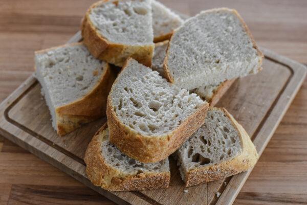 Cut the bread into slices no thicker than 1 inch. (Audrey Le Goff)