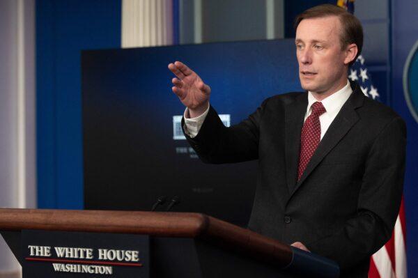 White House national security adviser Jake Sullivan speaks during the daily briefing at the White House in Washington, on Jan. 13, 2022. (Jim Watson/AFP via Getty Images)