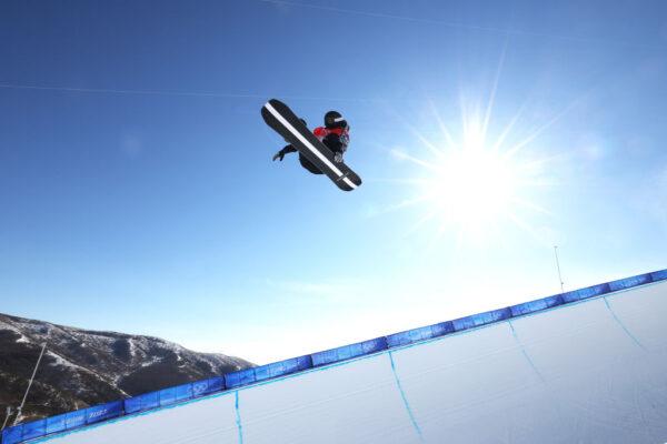 Shaun White of Team United States performs a trick during the Snowboard Halfpipe training session on Day 2 of the Beijing 2022 Winter Olympic Games at Genting Snow Park in Beijing, China, on Feb. 06, 2022. (Maddie Meyer/Getty Images)