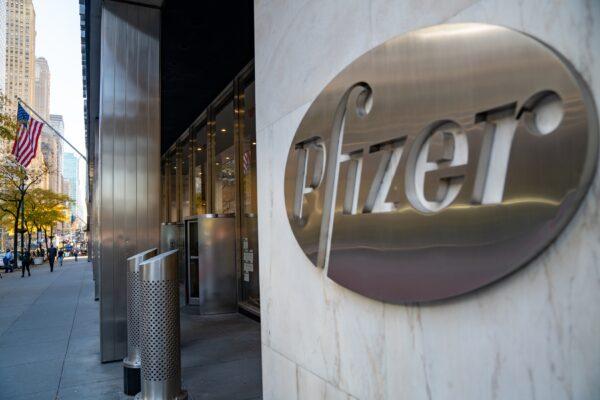 Pfizer's headquarters in New York City in a file image. (David Dee Delgado/Getty Images)
