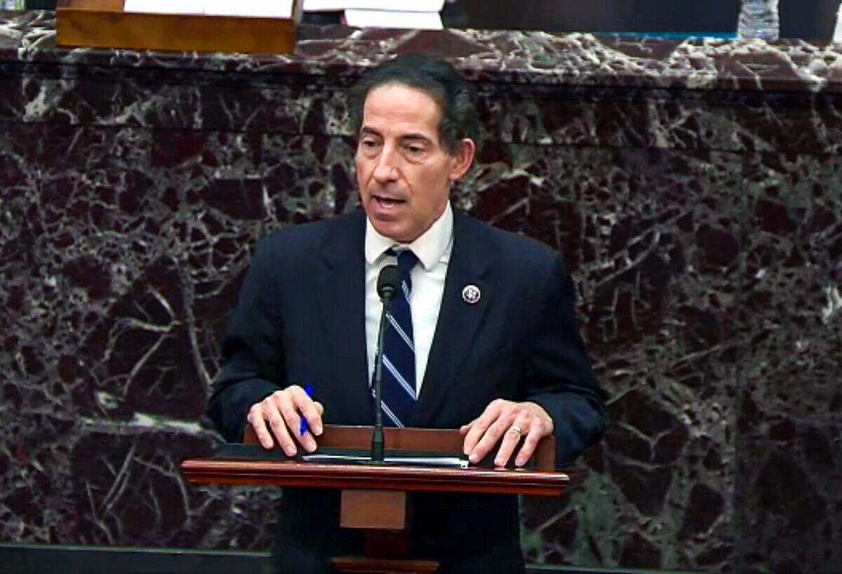 Lead House impeachment manager Rep. Jamie Raskin (D-Md.) speaks on the fifth day of former President Donald Trump's second impeachment trial at the U.S. Capitol on Feb. 13, 2021. (congress.gov via Getty Images)