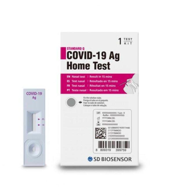 The Standard Q COVID-19 Ag Home Test kit, made by SD Biosensor, Inc. (US Food and Drug Administration)