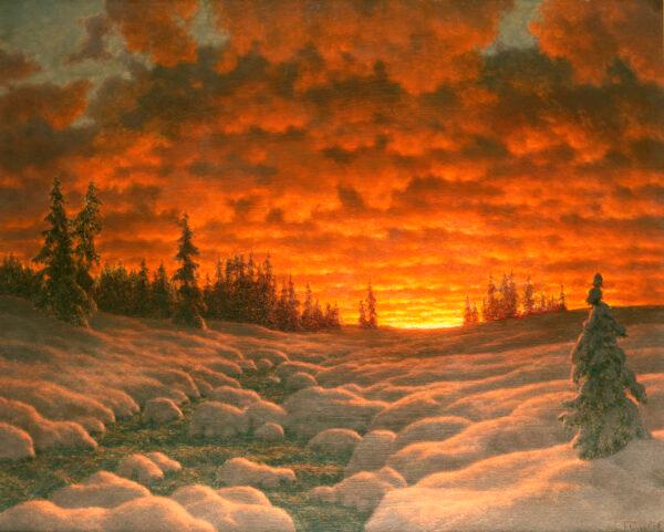  "Winter Sunset," circa 1920, by Ivan Choultse. (Public Domain)