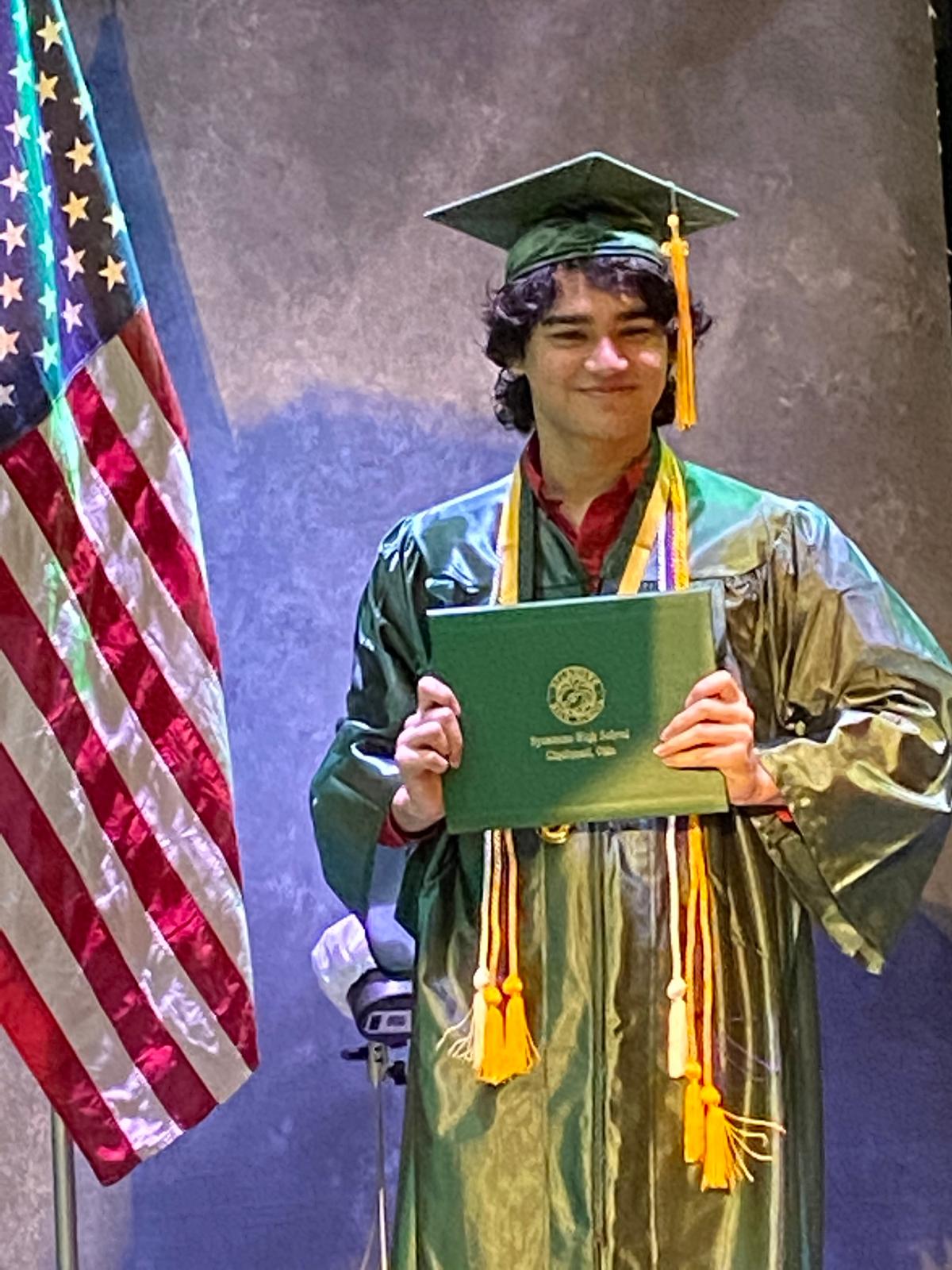 Kamran graduated from high school with honors at age 17. (Courtesy of <a href="https://www.facebook.com/winterwolfpublications">Tracy Ross</a>)