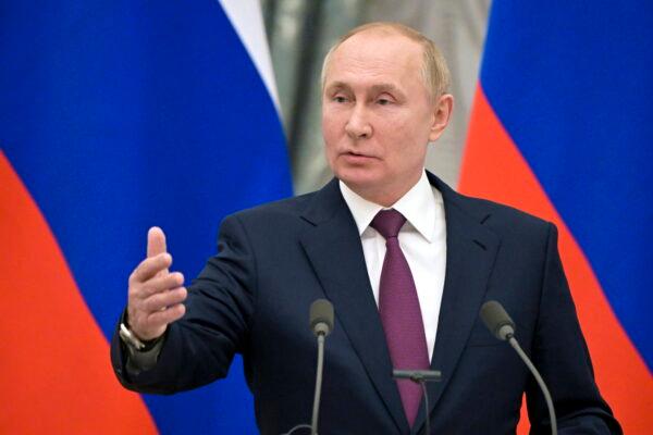 Russian President Vladimir Putin is said to be moving forces to the Ukraine border (Sergey Guneev/Sputnik/Kremlin Pool Photo via AP)