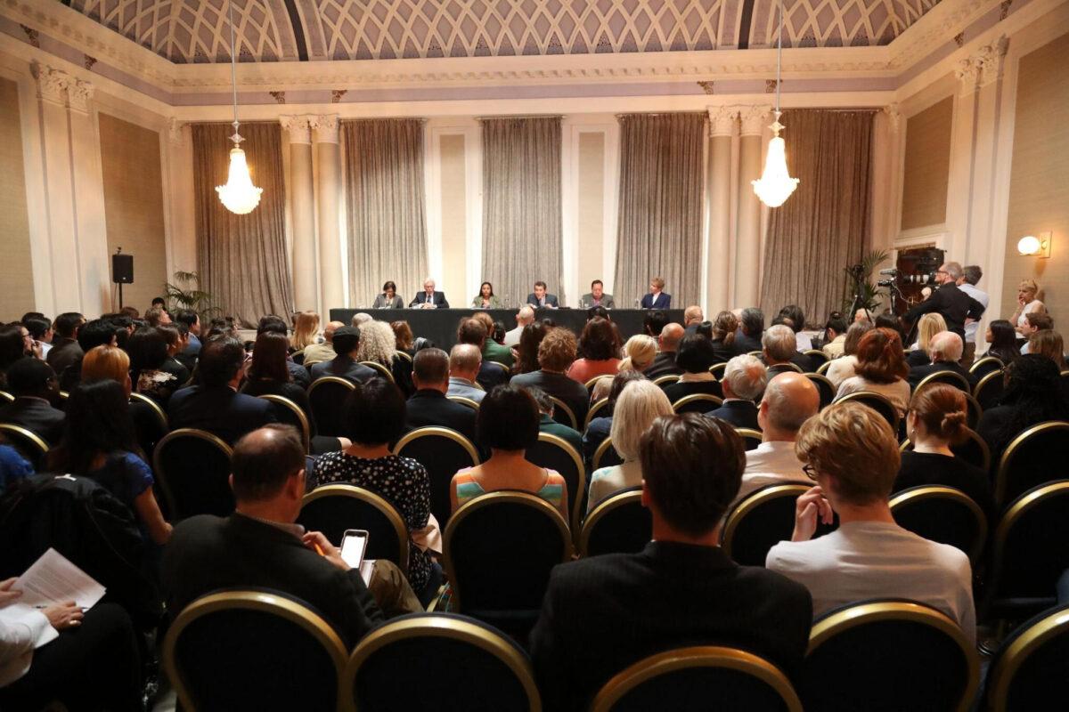 The China Tribunal Final Judgment event at the Grand Connaught Rooms, London, June 17, 2019. (Courtesy of <a href="https://endtransplantabuse.org/">ETAC</a>)