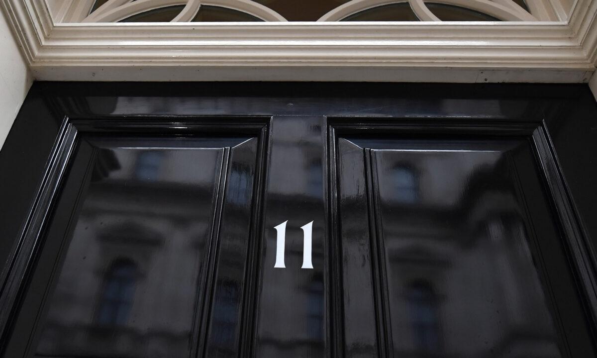 The door of 11 Downing Street, London, on March 8, 2017. (Victoria Jones/PA Media)