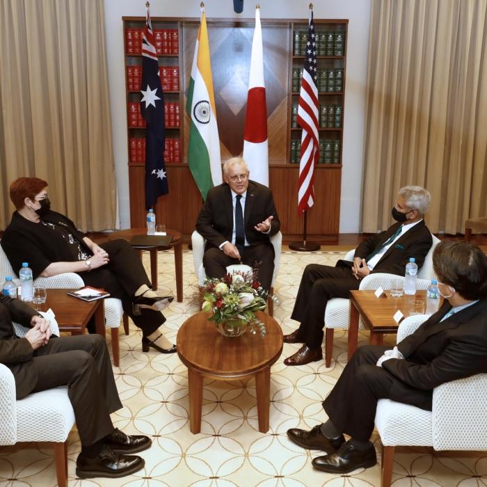 Quad Foreign Ministers Hold News Conference in Tokyo