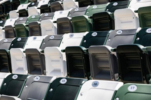 The Great Park Championship Stadium seating in Irvine, Calif., on May 14, 2021. (John Fredricks/The Epoch Times)