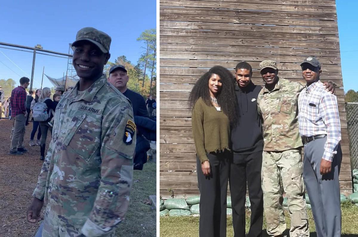 Recent photos of Juan O'Neal and his family after his graduation and subsequent commission as an Army officer. (Courtesy of <a href="https://www.facebook.com/juan.oneal.16">Juan O'Neal</a>)
