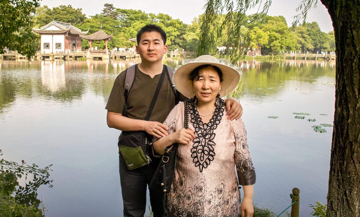 Simon Zhang and his mother Ji Yunzhi during a trip to Hangzhou city in Zhejiang Province, China, in 2012. (Courtesy of Simon Zhang)
