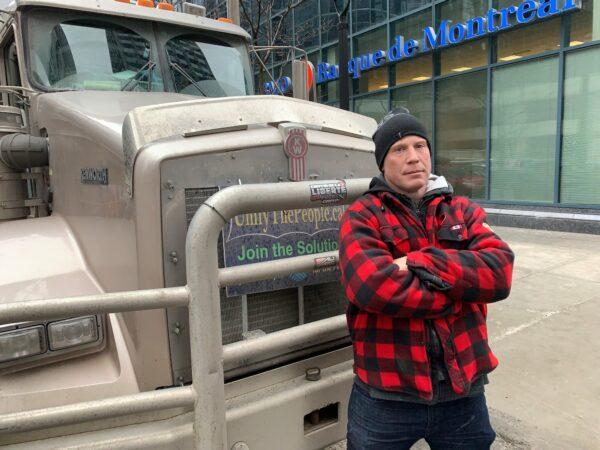 Howard Spencer joined the blockade to regain the Bill of Rights freedoms he says Canadians have lost, in Ottawa, Canada, on Feb. 11, 2022. (Richard Moore/The Epoch Times)