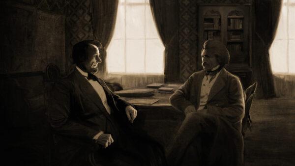Sepia-tinged animated scene from "Lincoln's Dilemma." (Apple+TV)