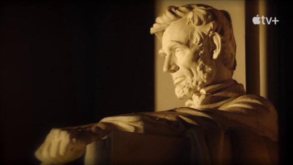 Statue of Abraham Lincoln at Lincoln Memorial from "Lincoln's Dilemma." (Apple+TV)