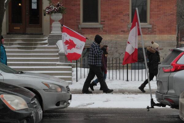 Thousands of people joined the mandate protesters in Ottawa, Canada, on Feb. 12, 2022. (Richard Moore/The Epoch Times)