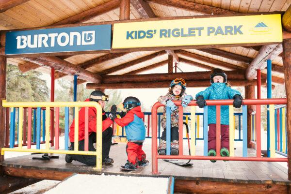 The smallest of kids have fun learning how to snowboard at the Burton Riglet Park at Smugglers' Notch. (Nick Anastasi/Smugglers' Notch Resort)