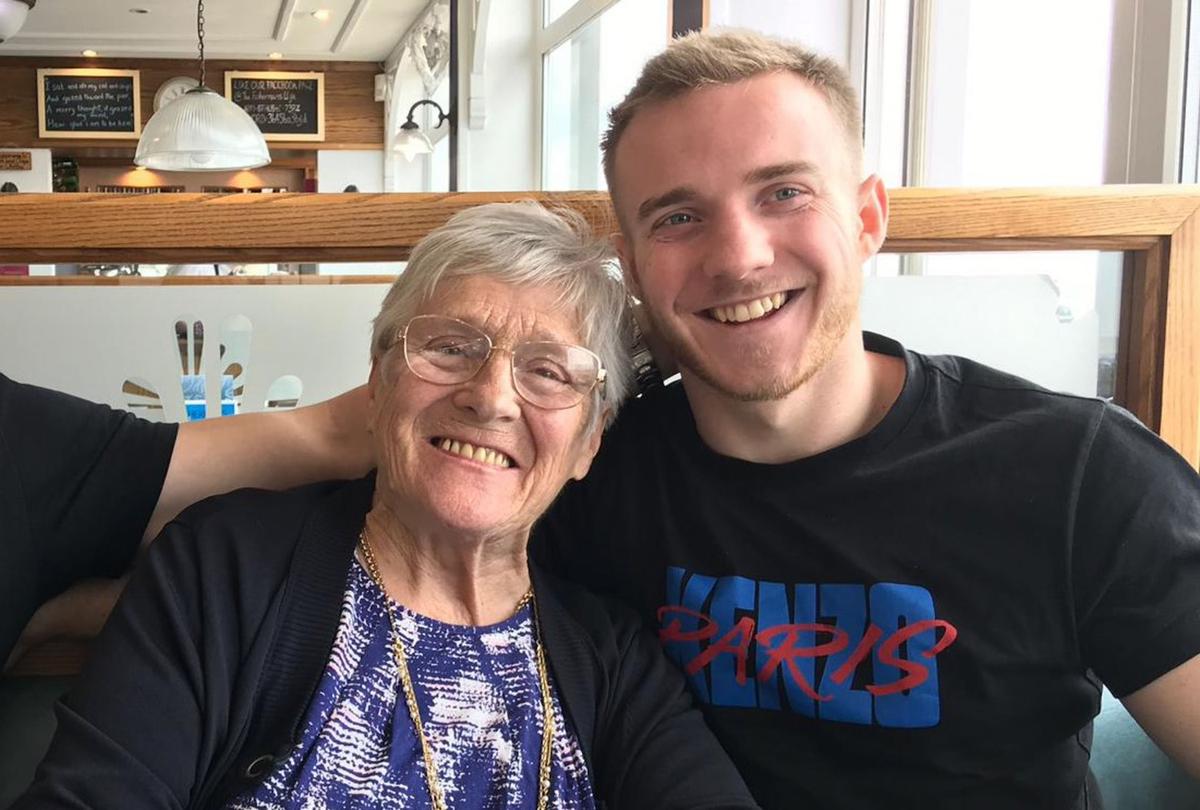 Harry with his grandmother. (Courtesy of Caters News)