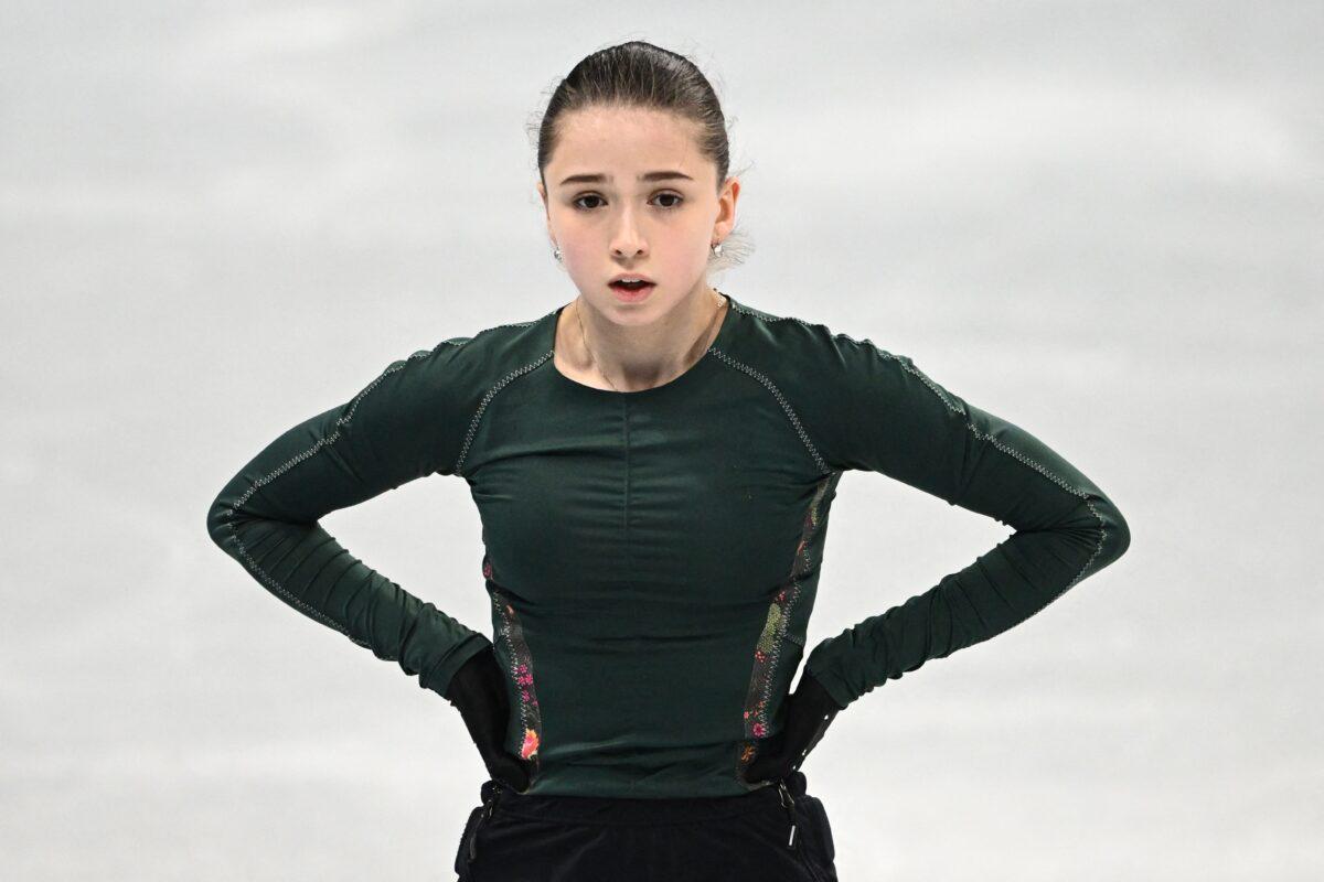 Russia's Kamila Valieva attends a training session prior the figure skating event at the 2022 Winter Olympics in Beijing on Feb. 13, 2022. (Anne-Christine Poujoulat/AFP via Getty Images)