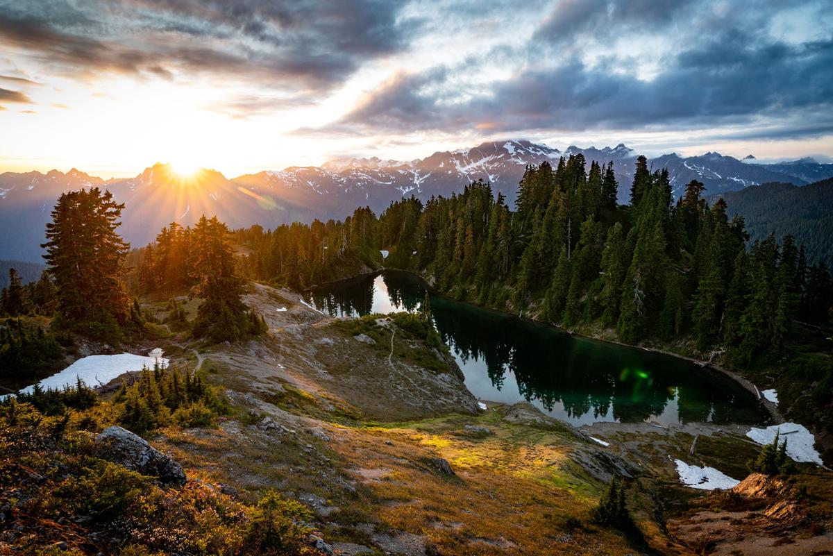 A high alpine lake, aptly named Lake Beauty, in the Olympic mountains. (Courtesy of Nate Brown)