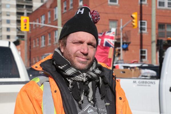 Louis Lassard from Quebec says the protesters are on the right side of history. (Richard Moore/The Epoch Times)