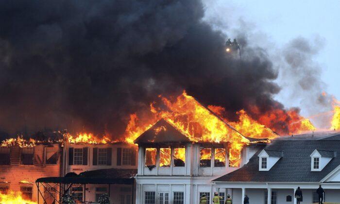 Fire Burns at Oakland Hills Golf Club in Suburban Detroit