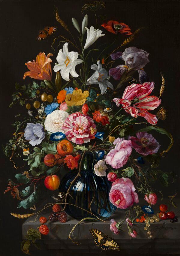 "Vase of Flowers," circa 1670, by Jan Davidsz de Heem. Oil on canvas; 29 1/4 inches by 20 3/4 inches. Acquired by the Friends of the Mauritshuis Foundation with the support of the Rembrandt Association, 1993. Mauritshuis, The Hague.  (Mauritshuis, The Hague)