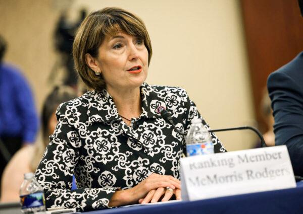 Rep. Cathy McMorris Rodgers (R-Wash.) testifies during a Republican-led forum on the origins of the COVID-19 virus at the U.S. Capitol in Washington, D.C., on June 29, 2021. (Kevin Dietsch/Getty Images)