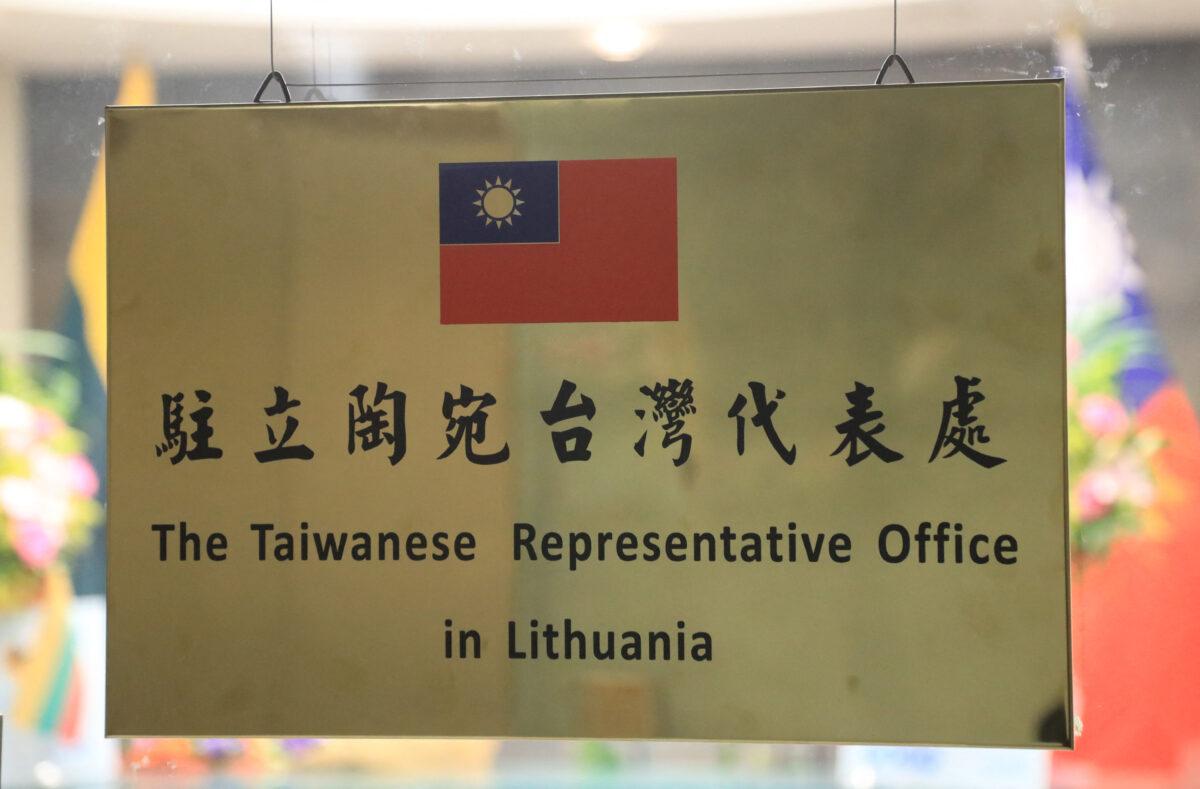 Taipei announced it had formally opened a de facto embassy in Lithuania using the name Taiwan, a significant diplomatic departure that defied a pressure campaign by Beijing, on Nov. 18, 2021. (Petras Malukas/AFP via Getty Images)