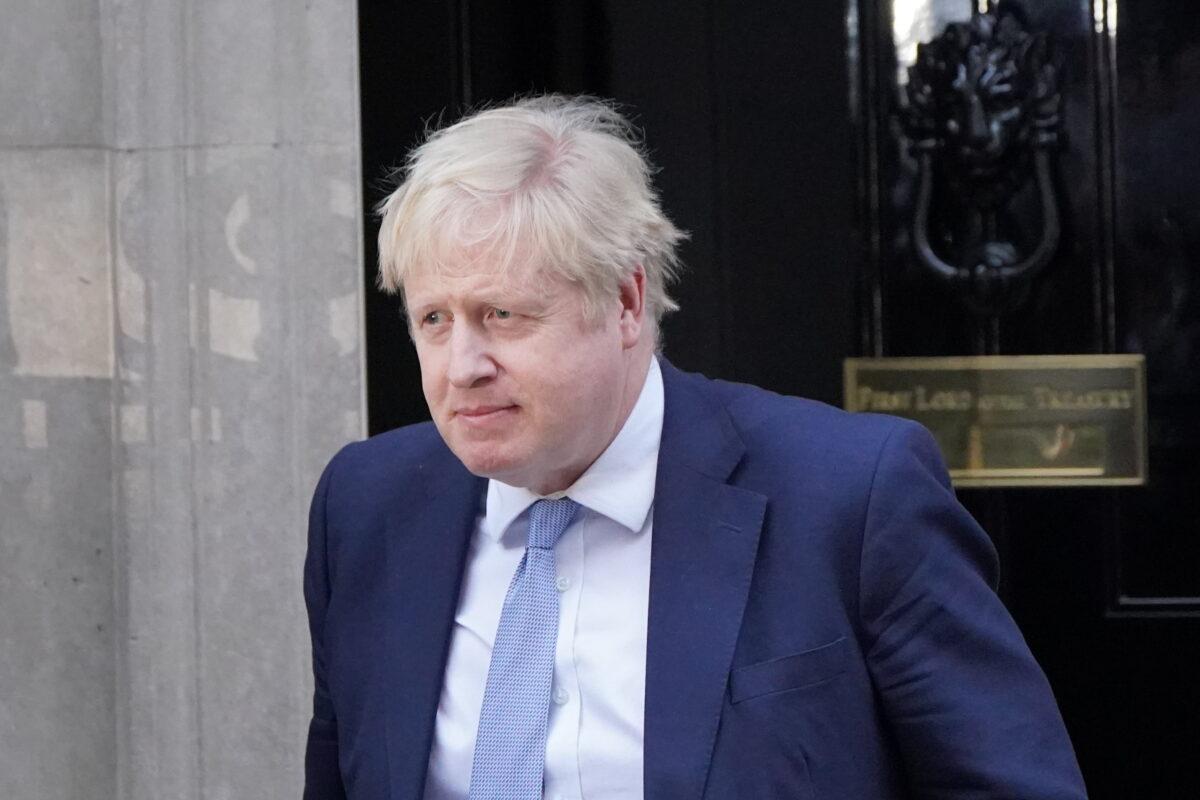 Undated photo showing Prime Minister Boris Johnson leaves 10 Downing Street in London. (Jonathan Brady/PA)