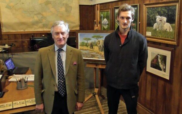 Lord Ashton of Hyde (L), the UK Minister for Culture, Media and Sport, and artist Ash Davies. (Courtesy of Andrew Davies)
