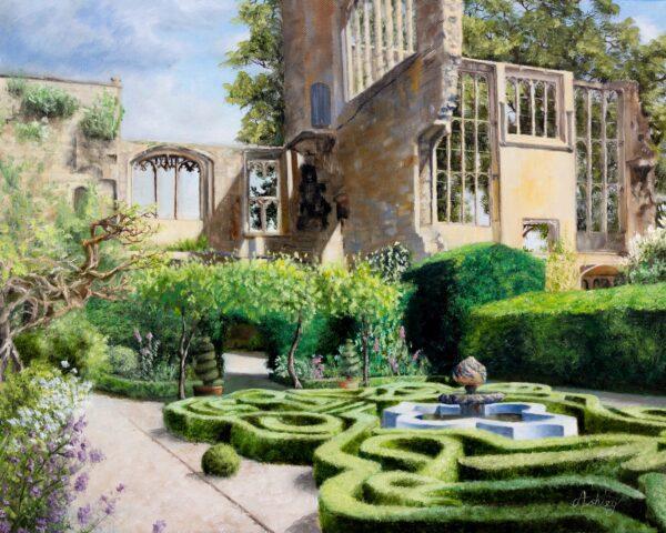 “Sudeley Castle Ruins and Knot Garden” by Ash Davies. Oil on canvas; 20 inches by 16 inches. (Courtesy of Andrew Davies)