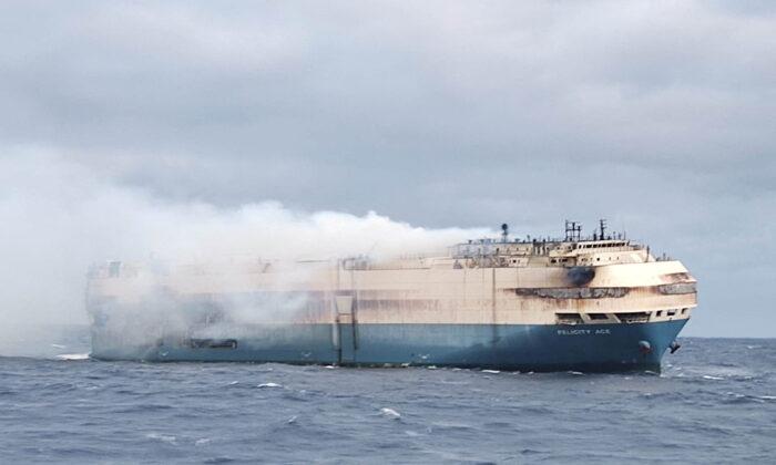 Firefighters Struggle to Douse Fire on Luxury Cars Vessel Off Azores Islands
