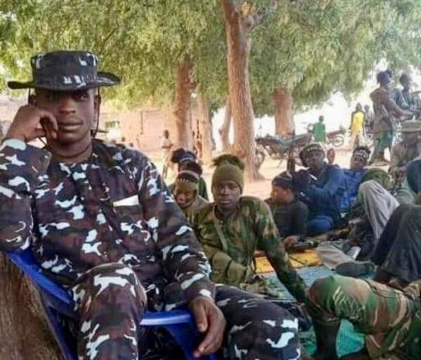 Bandit leader Bello Turji relaxing with his group in Shinkafi, Zamfara state, in Nigeria, in 2021. (Photo courtesy Murtala Rufa'i)