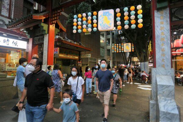 Crowds arrive in the Chinatown district in Sydney, Australia, on Jan. 29, 2022. (Lisa Maree Williams/Getty Images)