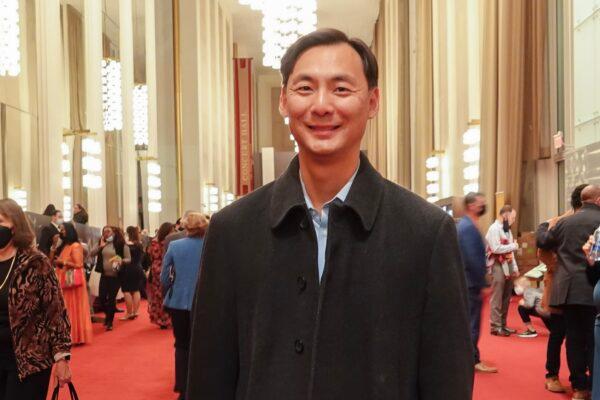 Ambassador Morse Tan outside the Kennedy Center Opera House in Washington, on Feb. 19, 2022. (Jenny Jing/The Epoch Times)