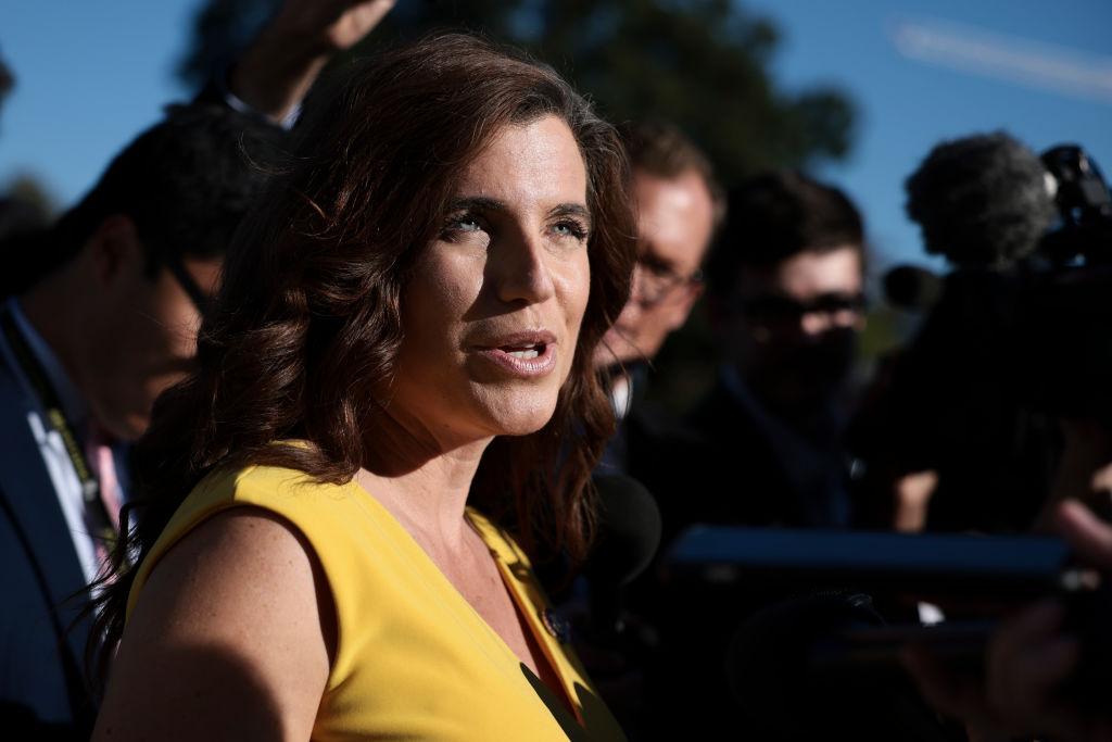 Rep Nancy Mace (R-S.C.) speaks with reporters in Washington on Oct.21, 2021. (Anna Moneymaker/Getty Images)