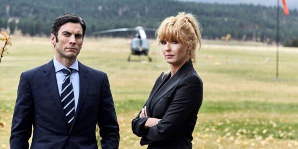 Wes Bentley as Jamie Dutton and Kelly Reilly as Beth Dutton in “Yellowstone.” (Paramount Media Networks)