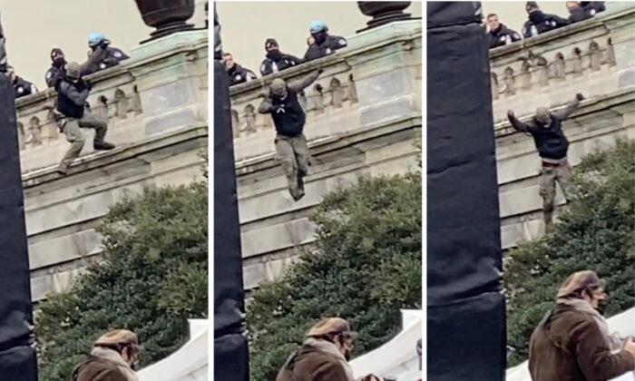 Protester Allegedly Shoved Off Ledge by Officer on Jan. 6 Comes Forward, Plans to Sue